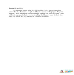 Contrition - Activity - Grades 3-5
